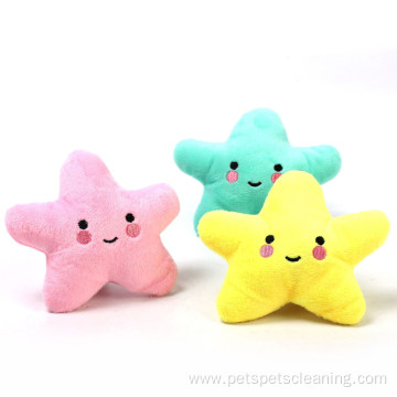 Environmentally friendly plush starfish dog toy with sound